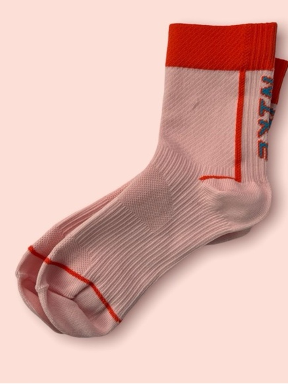 NIKE Unbranded Pink & Red Athletic Crew Socks.